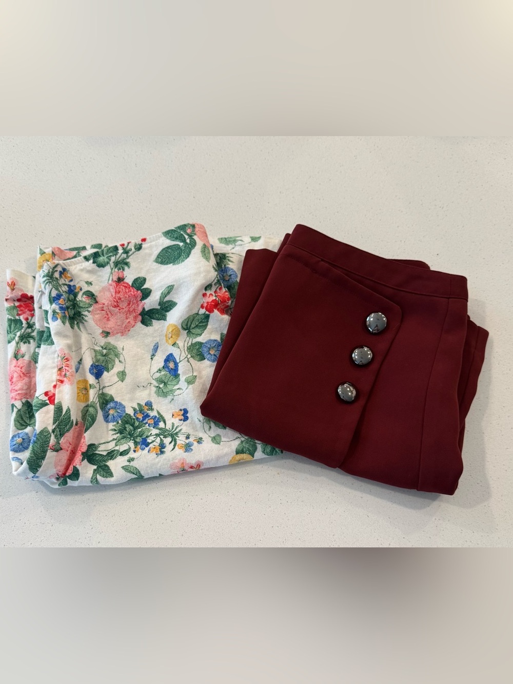 NWOT Medium Mini Skirt Bundle - Old Navy Floral & Forever 21 Burgundy